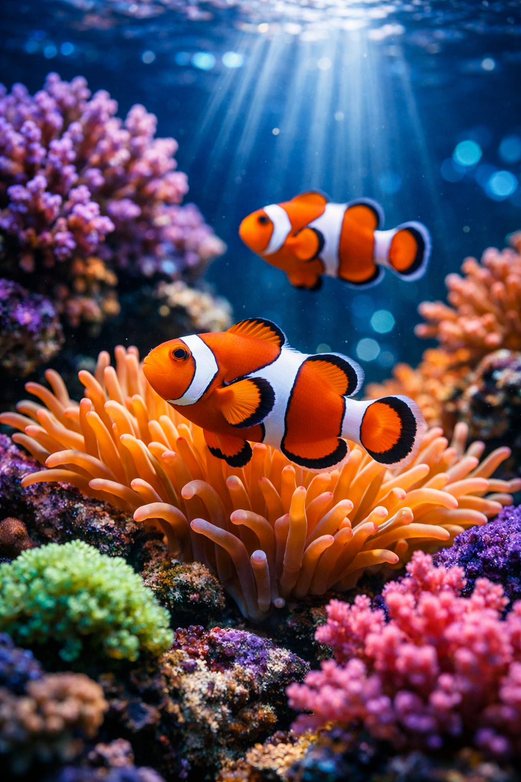 Vibrant clownfish and coral reef at Something Fishy Pets Fox Lake IL